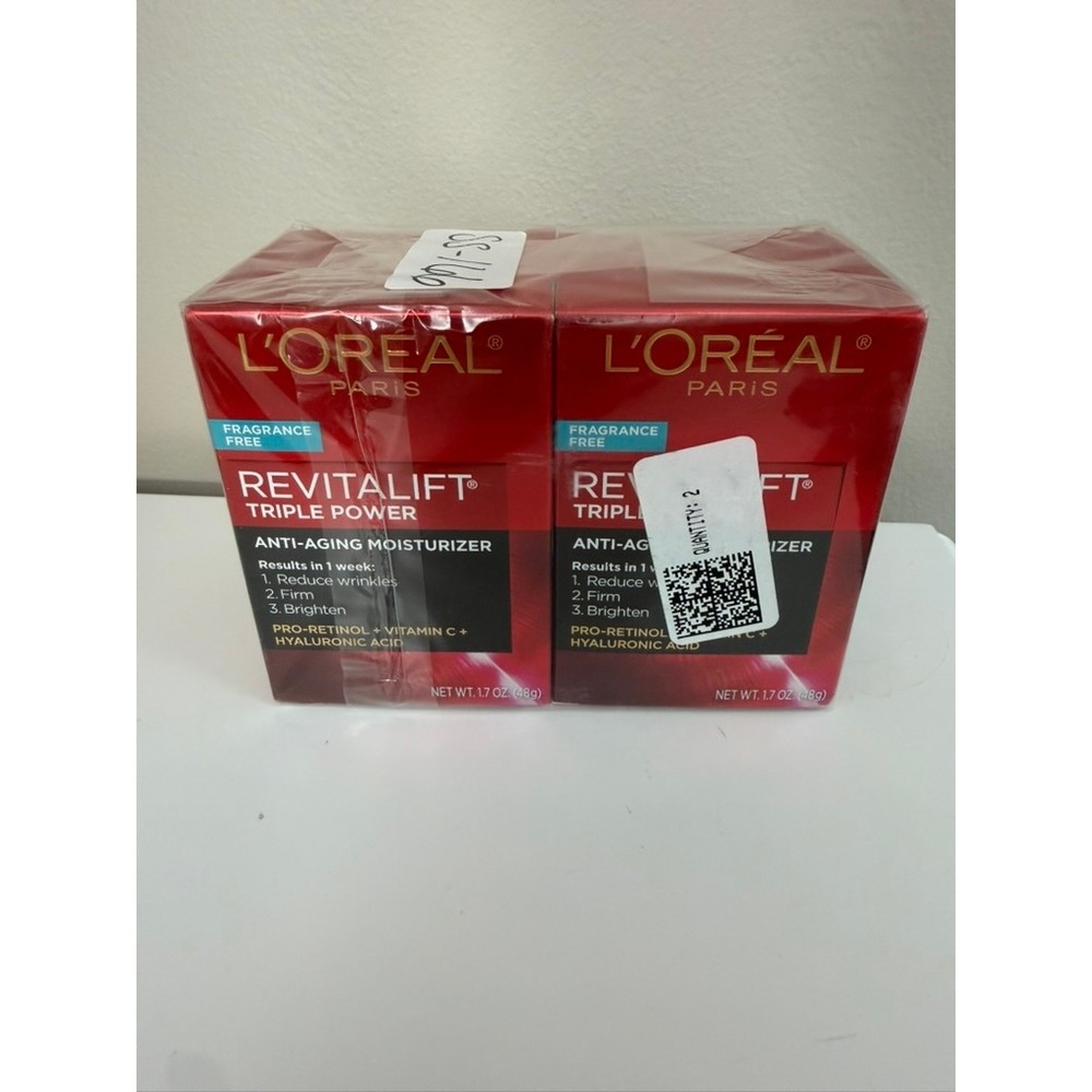 L'Oreal Revitalift Triple Power Moisturizer Unisex 1.7oz 2pk Fragrance Free NEW